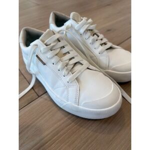 Dr. Scholls Time Off White Platform Sneakers Womens 6.5 M Lace Up Comfort Shoes